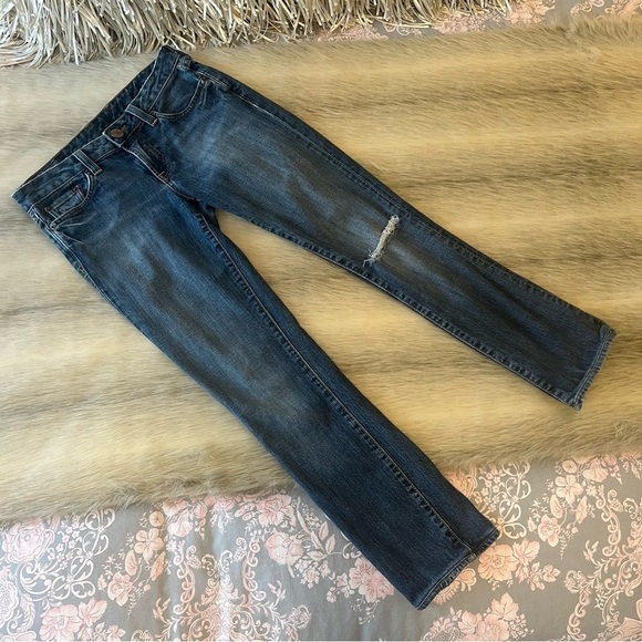 Y2K LUCKY BRAND M Wash Distressed Knee Hole 2006 LOLA Straight Jeans 4 27 Retro - Picture 1 of 16